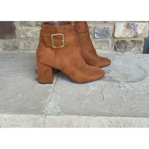 Burnt Orange (or Sienna) Suede Booties Size 9 Worn Once